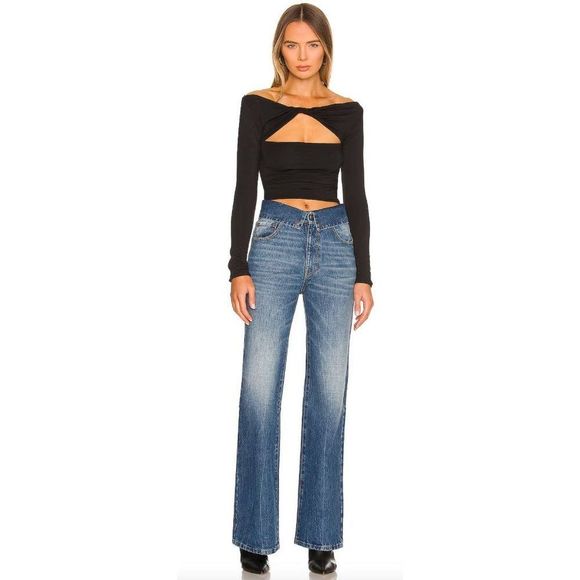 SER.O.YA Denim - SER.O.YA Valerie Jean, High Rise Flared Foldover Waistband Denim